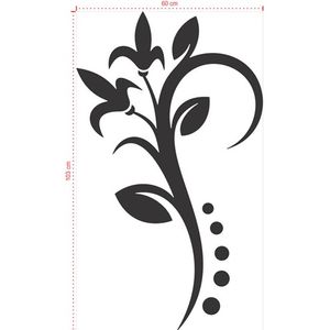 Adesivo Decorativo - Floral 037 - Tamanho: 60x103 cm - Branco