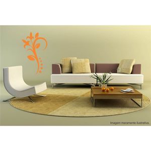 Adesivo Decorativo - Floral 037 - Tamanho: 60x103 cm - Branco