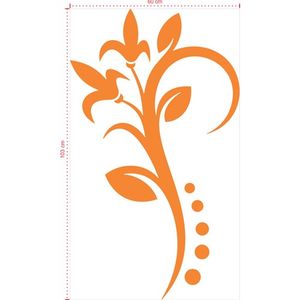 Adesivo Decorativo - Floral 037 - Tamanho: 60x103 cm - Preto