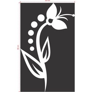 Adesivo Decorativo - Floral 038 - Tamanho: 60x98 cm - Branco