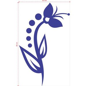 Adesivo Decorativo - Floral 038 - Tamanho: 60x98 cm - Preto