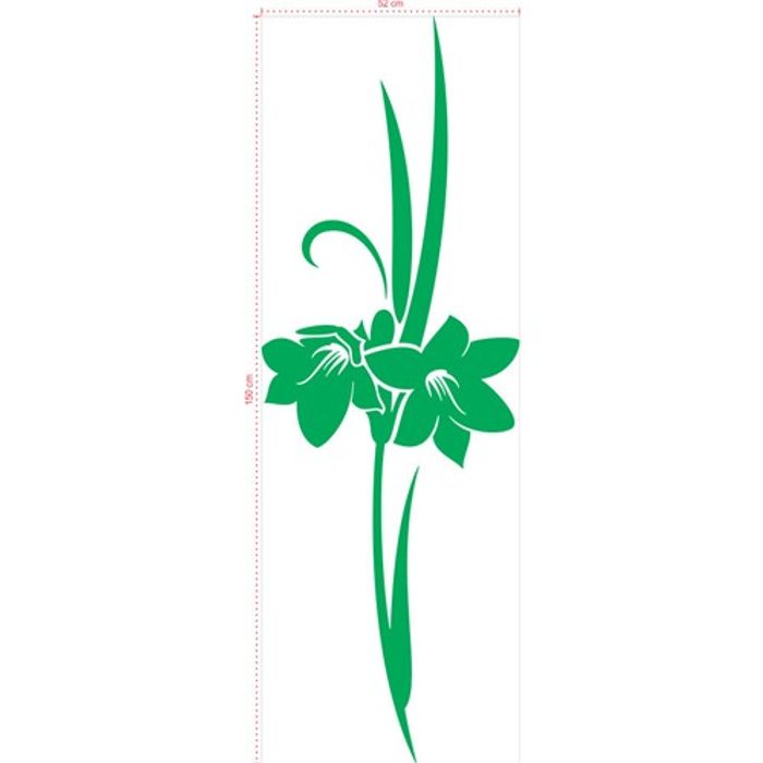 Adesivo Decorativo - Floral 040 - Tamanho: 52x150 cm - Verde