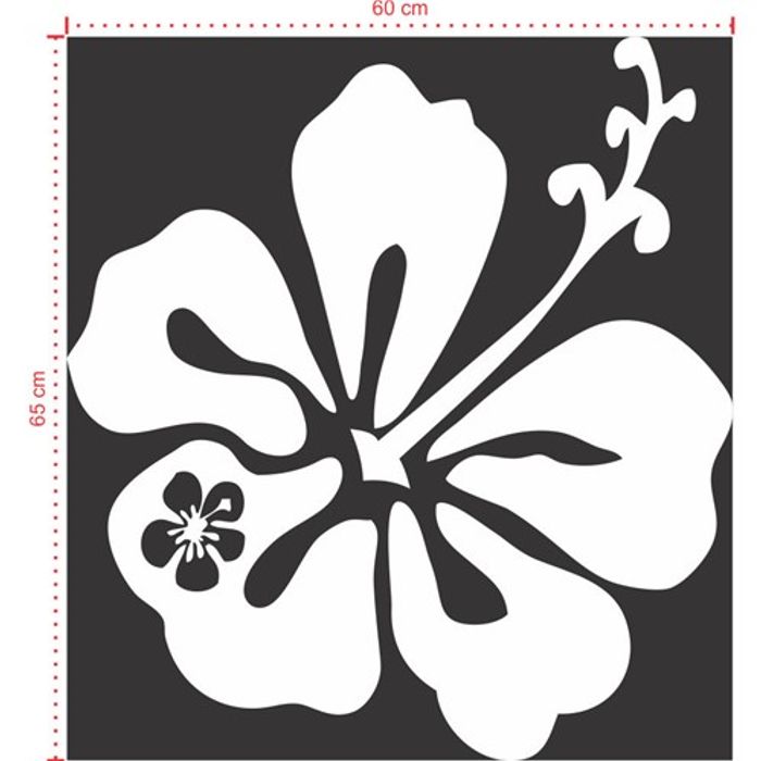 Adesivo Decorativo - Floral 041 - Tamanho: 60x65 cm - Branco