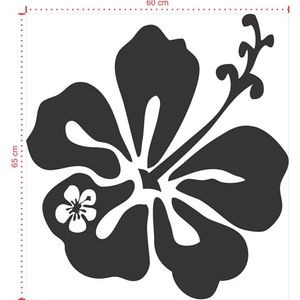 Adesivo Decorativo - Floral 041 - Tamanho: 60x65 cm - Preto