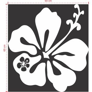 Adesivo Decorativo - Floral 041 - Tamanho: 60x65 cm - Preto