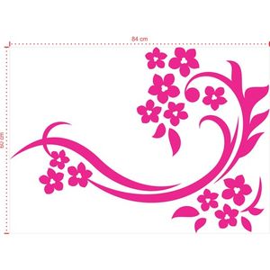 Adesivo Decorativo - Floral 042 - Tamanho: 84x60 cm - Rosa