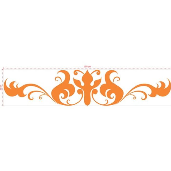 Adesivo Decorativo - Floral 045 - Tamanho: 150x33 cm - Laranja