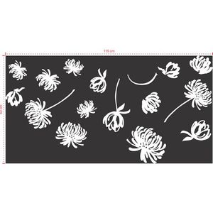 Adesivo Decorativo - Floral 047 - Tamanho: 115x60 cm - Azul Marinho