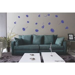 Adesivo Decorativo - Floral 047 - Tamanho: 115x60 cm - Azul Marinho