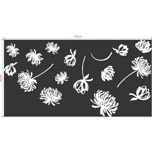 Adesivo Decorativo - Floral 047 - Tamanho: 115x60 cm - Preto