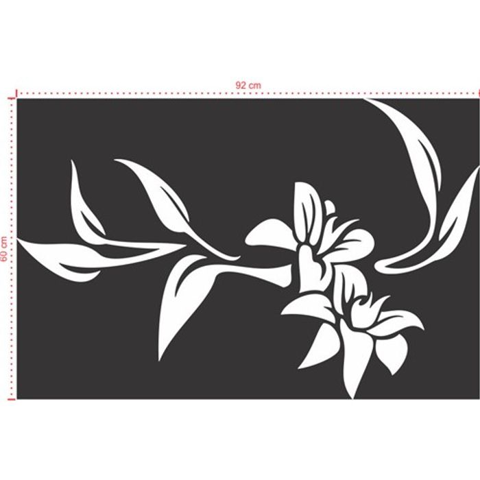 Adesivo Decorativo - Floral 048 - Tamanho: 92x60 cm - Branco
