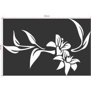 Adesivo Decorativo - Floral 048 - Tamanho: 92x60 cm - Preto