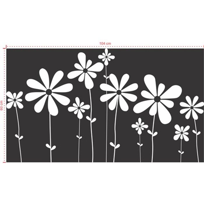 Adesivo Decorativo - Floral 049 - Tamanho: 104x60 cm - Branco