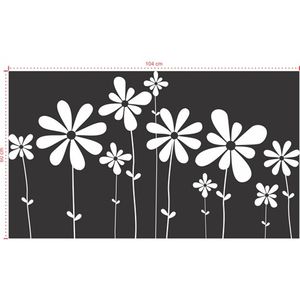 Adesivo Decorativo - Floral 049 - Tamanho: 104x60 cm - Branco