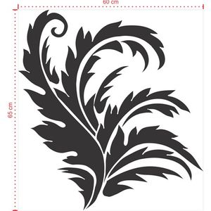 Adesivo Decorativo - Floral 050 - Tamanho: 60x65 cm - Branco