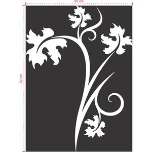 Adesivo Decorativo - Floral 052 - Tamanho: 60x82 cm - Branco