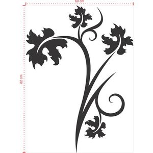 Adesivo Decorativo - Floral 052 - Tamanho: 60x82 cm - Vermelho