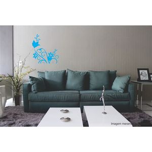 Adesivo Decorativo - Floral 054 - Tamanho: 60x66 cm - Branco