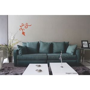 Adesivo Decorativo - Floral 055 - Tamanho: 60x64 cm - Preto