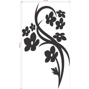 Adesivo Decorativo - Floral 056 - Tamanho: 60x108 cm - Branco