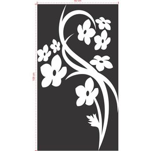 Adesivo Decorativo - Floral 056 - Tamanho: 60x108 cm - Laranja