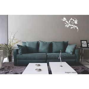 Adesivo Decorativo - Floral 057 - Tamanho: 60x66 cm - Branco