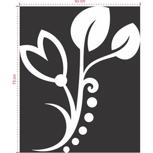 Adesivo Decorativo - Floral 058 - Tamanho: 60x73 cm - Branco