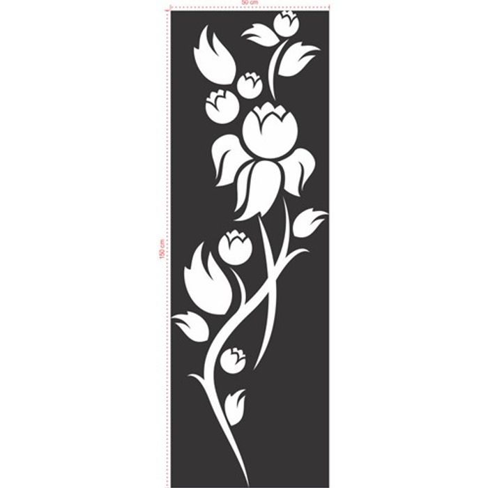 Adesivo Decorativo - Floral 059 - Tamanho: 50x150 cm - Branco