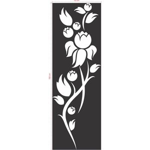 Adesivo Decorativo - Floral 059 - Tamanho: 50x150 cm - Cinza