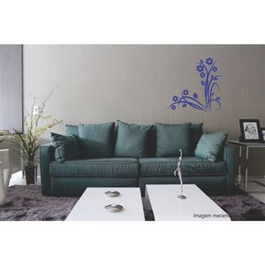 Adesivo Decorativo - Floral 060 - Tamanho: 62x60 cm - Azul Marinho