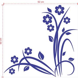 Adesivo Decorativo - Floral 060 - Tamanho: 62x60 cm - Branco