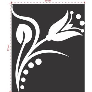 Adesivo Decorativo - Floral 061 - Tamanho: 60x72 cm - Vermelho