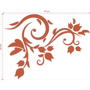 Adesivo Decorativo - Floral 062 - Tamanho: 79x60 cm - Branco