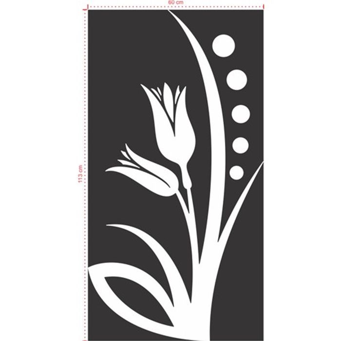 Adesivo Decorativo - Floral 063 - Tamanho: 113x60 cm - Branco