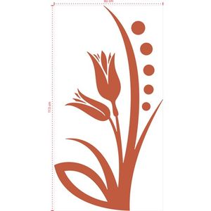 Adesivo Decorativo - Floral 063 - Tamanho: 113x60 cm - Branco