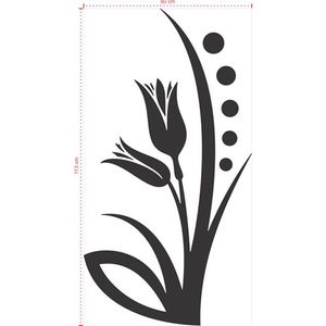 Adesivo Decorativo - Floral 063 - Tamanho: 113x60 cm - Preto