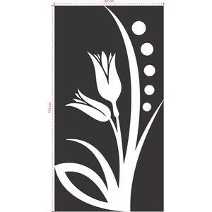 Adesivo Decorativo - Floral 063 - Tamanho: 113x60 cm - Preto