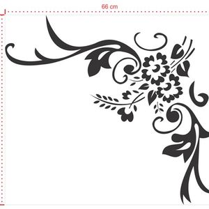 Adesivo Decorativo - Floral 065 - Tamanho: 66x60 cm - Branco