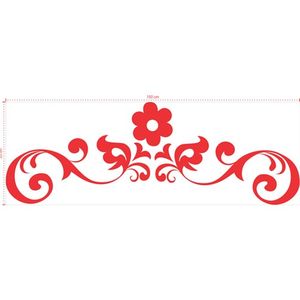 Adesivo Decorativo - Floral 067 - Tamanho: 150x53 cm - Vermelho