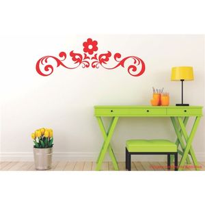 Adesivo Decorativo - Floral 067 - Tamanho: 150x53 cm - Vermelho