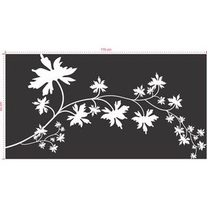 Adesivo Decorativo - Floral 068 - Tamanho: 115x60 cm - Branco