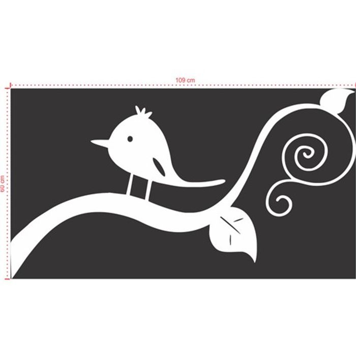 Adesivo Decorativo - Floral 070 - Tamanho: 109x60 cm - Branco