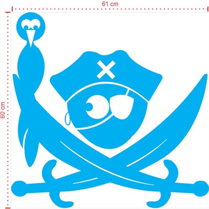 Adesivo Decorativo - Infantil 016 - Tamanho: 61x60 cm - Azul Céu