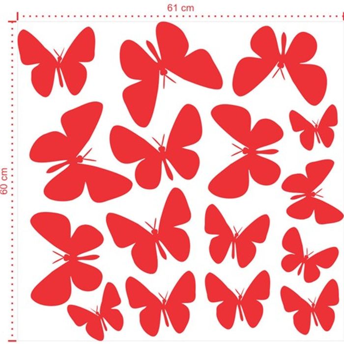 Adesivo Decorativo - Infantil 020 - Tamanho: 61x60 cm - Vermelho