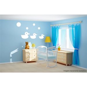 Adesivo Decorativo - Infantil 026 - Tamanho: 62x60 cm - Azul Céu