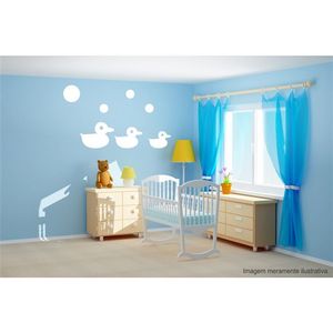 Adesivo Decorativo - Infantil 026 - Tamanho: 62x60 cm - Branco