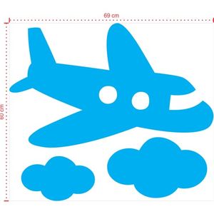 Adesivo Decorativo - Infantil 033 - Tamanho: 69x60 cm - Azul Céu