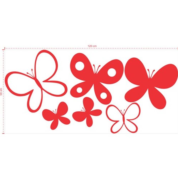 Adesivo Decorativo - Infantil 045 - Tamanho: 120x58 cm - Vermelho