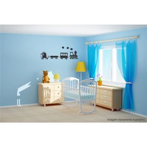 Adesivo Decorativo - Infantil 057 - Tamanho: 120x41 cm - Preto