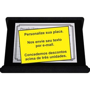 Placa de Homenagem em Aço Inox Escovado com Estojo de Veludo - Tamanho da placa: 13x9 cm